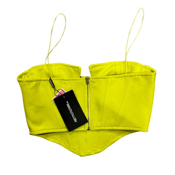 PrettyLittleThing Shape Lime Structured Cup Corset US Size 4 NWT - Picture 2 of 5